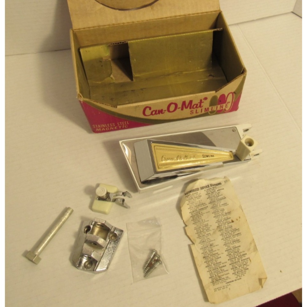 Vintage Rival Can-O-Mat Slimline Wall Mount Can Opener Stainless Steel Magnetic